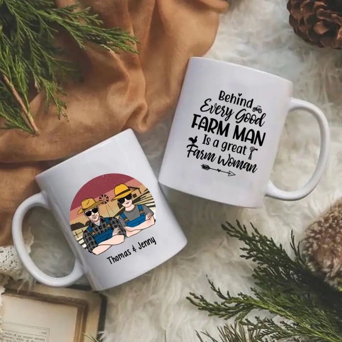 Personalized Mug, Farming Couple, Old Farmers, Gifts For Farmers