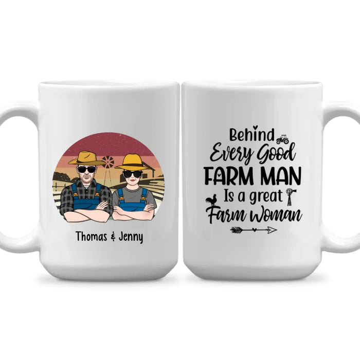 Personalized Mug, Farming Couple, Old Farmers, Gifts For Farmers