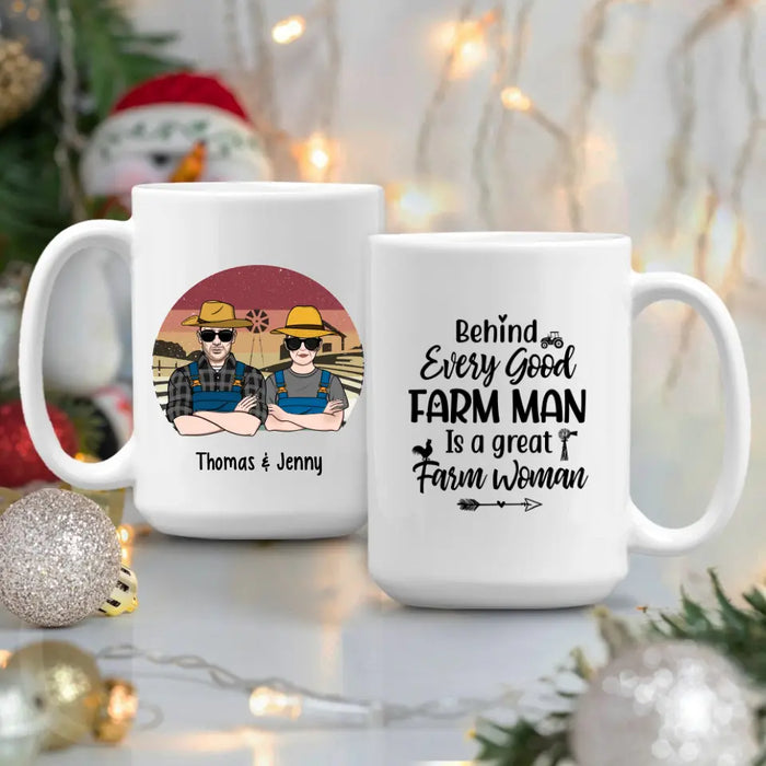 Personalized Mug, Farming Couple, Old Farmers, Gifts For Farmers