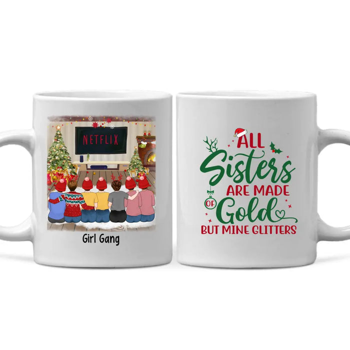 Personalized Mug, Up To 7 Girls, Christmas Besties - Gift For Sisters, Best Friends