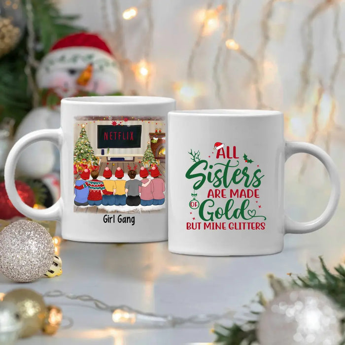 Personalized Mug, Up To 7 Girls, Christmas Besties - Gift For Sisters, Best Friends