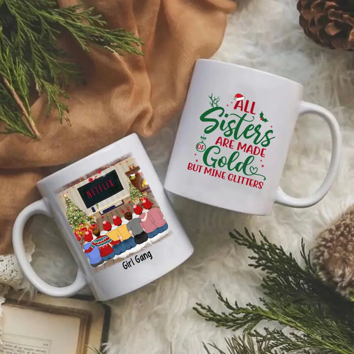 Personalized Mug, Up To 7 Girls, Christmas Besties - Gift For Sisters, Best Friends