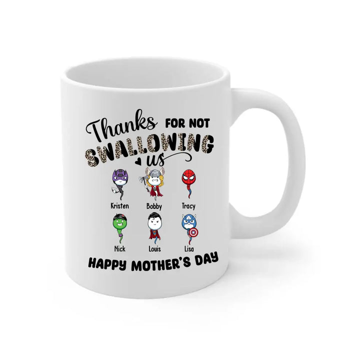 Thanks for Not Swallowing Us - Personalized Gifts Custom Funny Mug for Mom, Mother's Day Gift