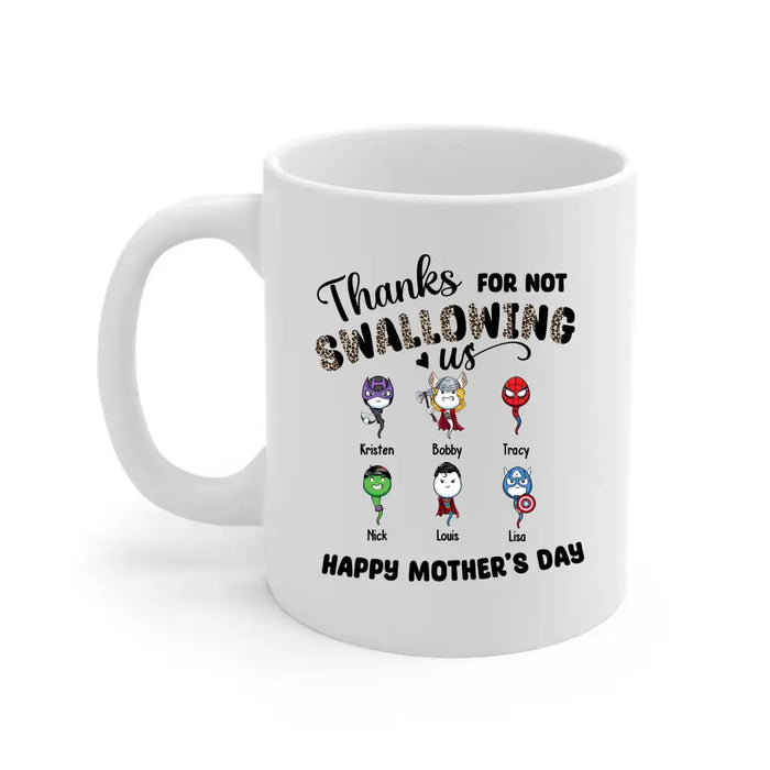 Thanks for Not Swallowing Us - Personalized Gifts Custom Funny Mug for Mom, Mother's Day Gift