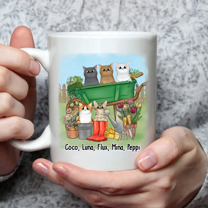 Mug Chat Personnalisé - Je Veux Juste Travailler Dans Mon Jardin Et Passer Du Temps Avec Mes Chats