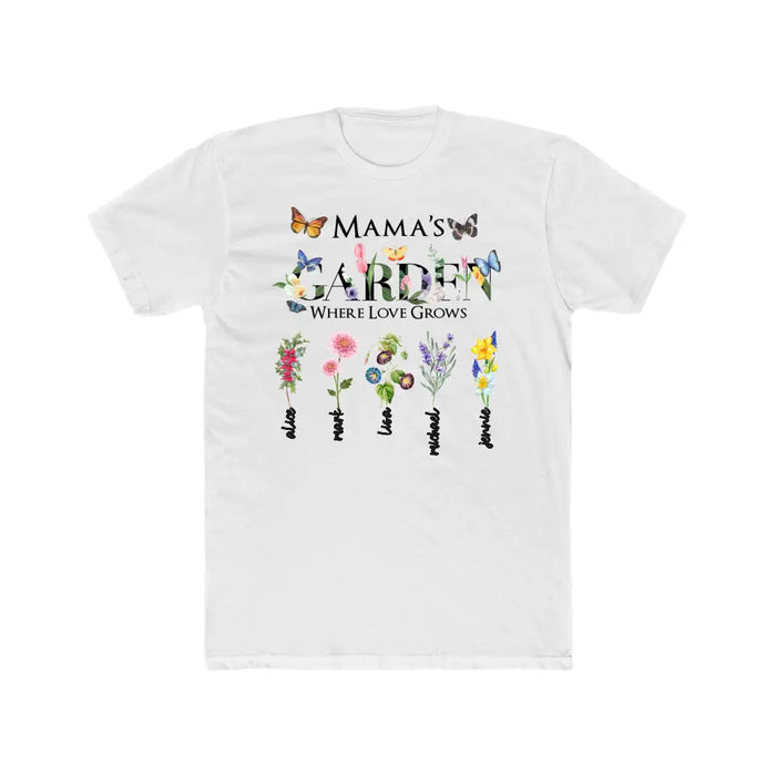 Custom Mama's Garden Where Love Grows Shirt, Birth Month Flower Shirt, Grandma's Garden, Mothers Day Gift, Custom Mom Tee, Custom Kids Name Shirt