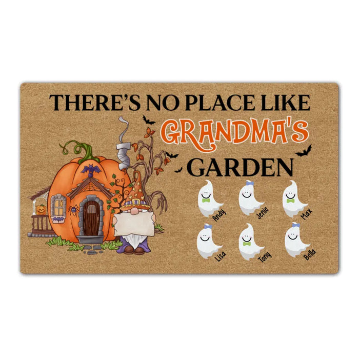 There's No Place Like Grandma Garden - Halloween Personalized Gifts Custom Doormat for Grandma