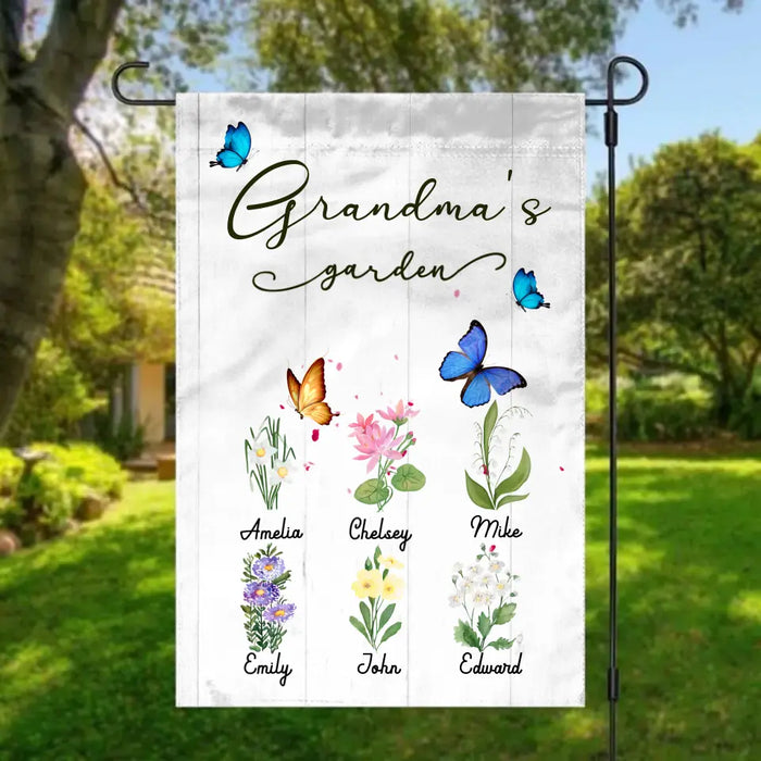 Grandma's Garden - Mother's Day Personalized Gifts Custom Flower Garden Flag for Grandma, Flower Lovers