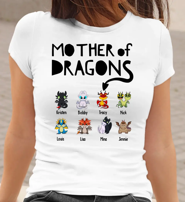 Mother Of Dragons - Personalized Baby Dragons Children's Names Shirt For Mother, Unique Gift for Mom