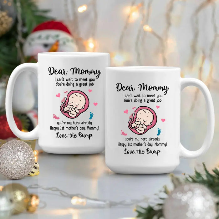 I Can't Wait to Meet You You're Doing a Great Job, Happy 1st Mother's Day, Mother's Day Gifts, Mug for Mom