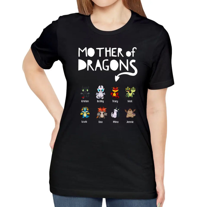 Mother Of Dragons with Children's Names - Personalized Gifts Custom Baby Dragons Shirt For Mom, Unique Gift for Mom