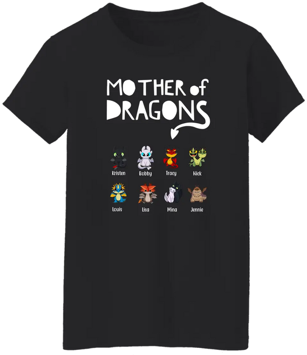 Mother Of Dragons with Children's Names - Personalized Gifts Custom Baby Dragons Shirt For Mom, Unique Gift for Mom