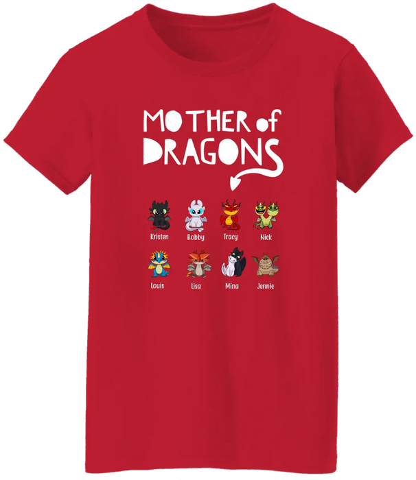 Mother Of Dragons with Children's Names - Personalized Gifts Custom Baby Dragons Shirt For Mom, Unique Gift for Mom