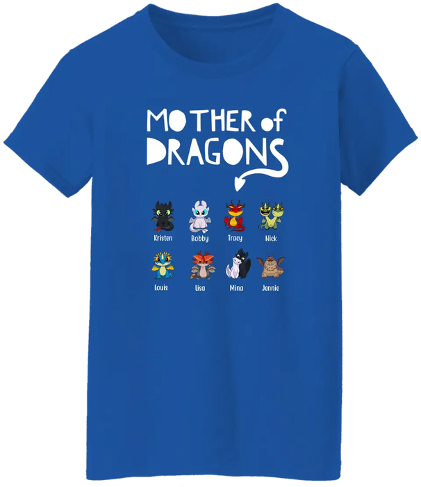 Mother Of Dragons with Children's Names - Personalized Gifts Custom Baby Dragons Shirt For Mom, Unique Gift for Mom