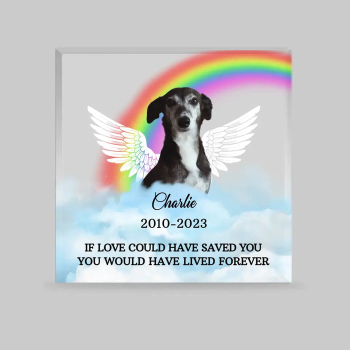 In Loving Memory - Personalized Photo Upload Gifts Custom Memorial Acrylic Plaque for Loss of Pet, Dog Cat Loss Sympathy Gifts