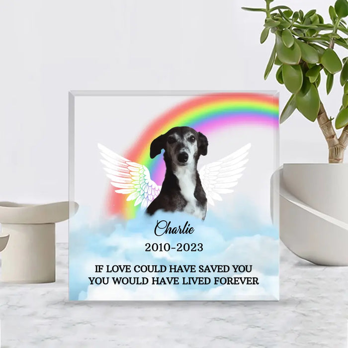 In Loving Memory - Personalized Photo Upload Gifts Custom Memorial Acrylic Plaque for Loss of Pet, Dog Cat Loss Sympathy Gifts