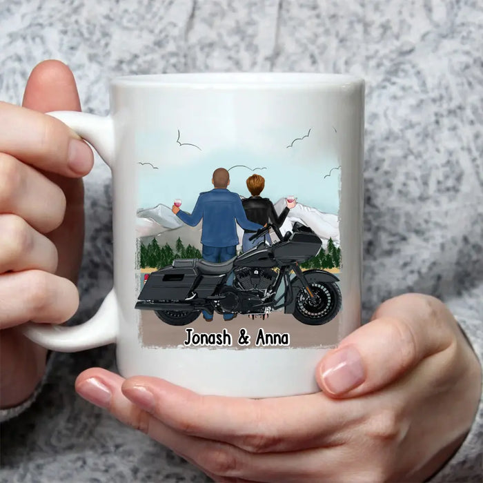 Motorcycle Solves Most of My Problems, Drinking Solves the Rest - Personalized Gifts Custom Motorcycle Mug for Couples, Motorcycle Lovers