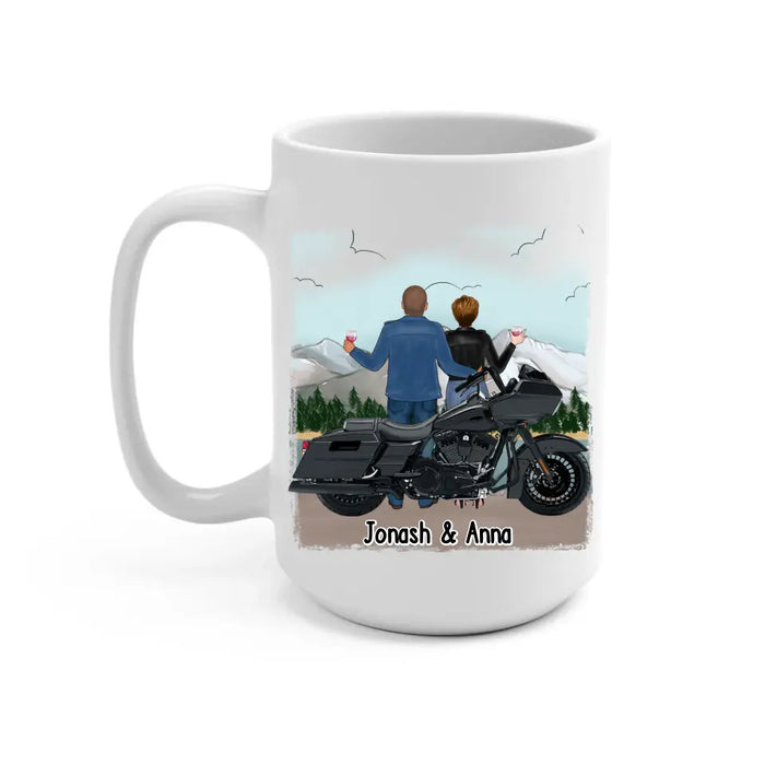 Motorcycle Solves Most of My Problems, Drinking Solves the Rest - Personalized Gifts Custom Motorcycle Mug for Couples, Motorcycle Lovers