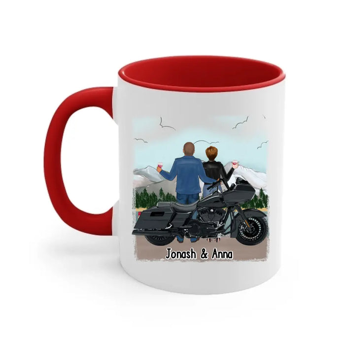 Motorcycle Solves Most of My Problems, Drinking Solves the Rest - Personalized Gifts Custom Motorcycle Mug for Couples, Motorcycle Lovers