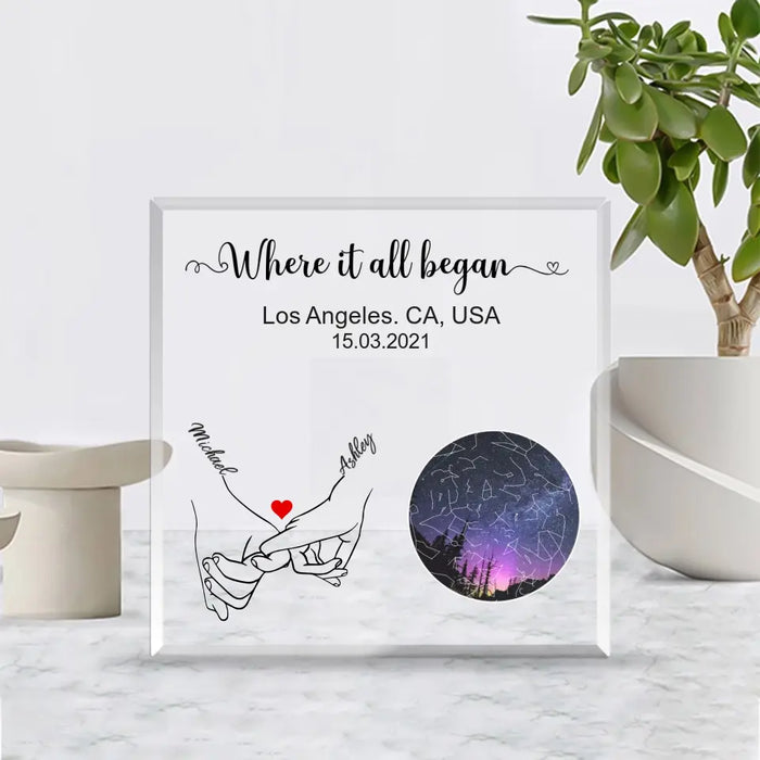 Where It All Began - Personalized Star Map Constellation Custom Acrylic Plaque For Him Her, For Couples