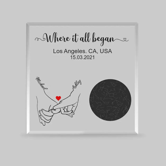 Where It All Began - Personalized Star Map Constellation Custom Acrylic Plaque For Him Her, For Couples
