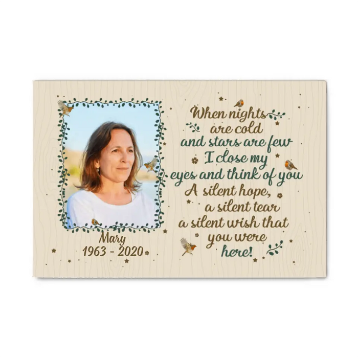 Personalized Canvas, When Nights Are Cold, Memorial Gift For Loss Of Family Members