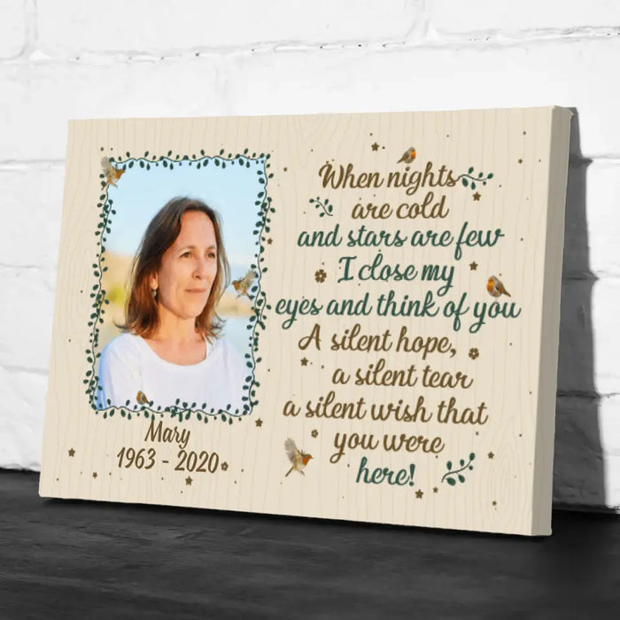 Personalized Canvas, When Nights Are Cold, Memorial Gift For Loss Of Family Members