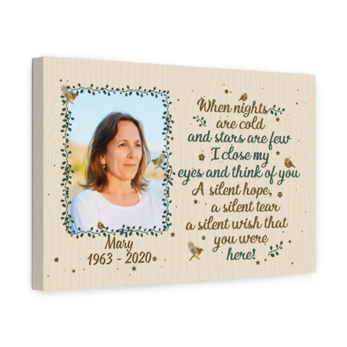Personalized Canvas, When Nights Are Cold, Memorial Gift For Loss Of Family Members
