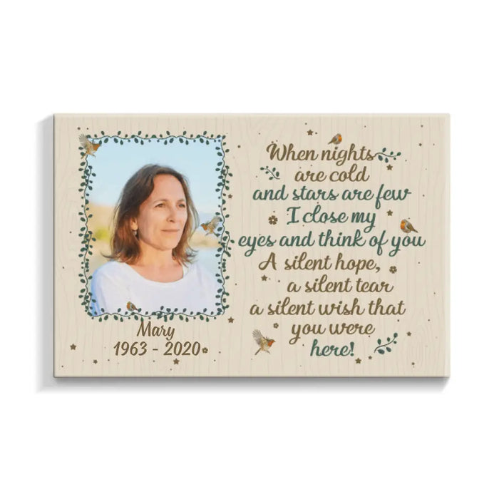 Personalized Canvas, When Nights Are Cold, Memorial Gift For Loss Of Family Members