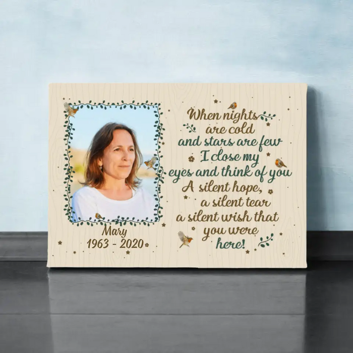Personalized Canvas, When Nights Are Cold, Memorial Gift For Loss Of Family Members