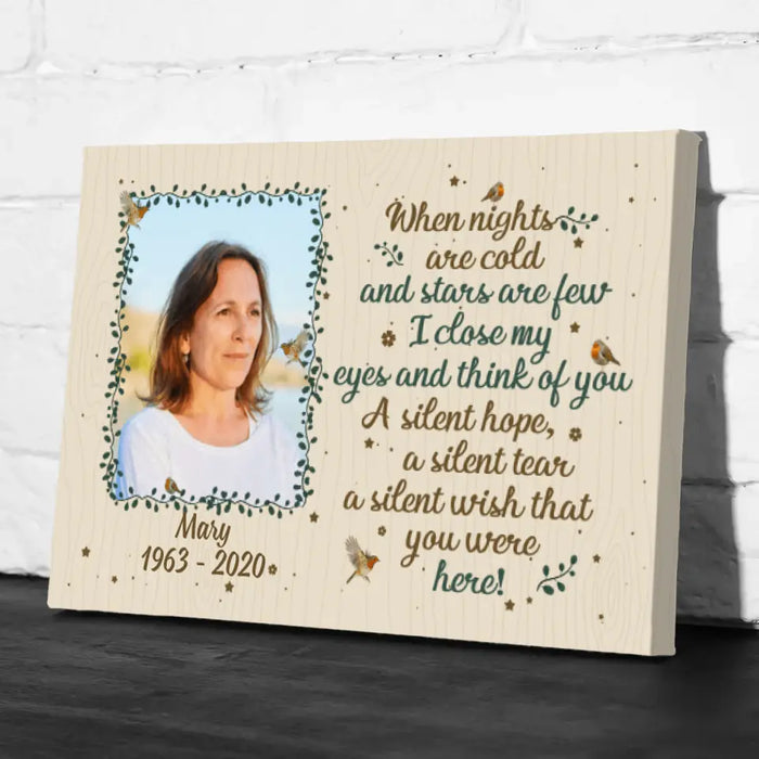 Personalized Canvas, When Nights Are Cold, Memorial Gift For Loss Of Family Members