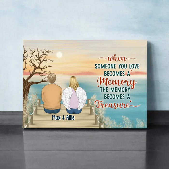 Personalized Canvas, Up To 6 People, The Memory Becomes A Treasure, Memorial Gift For Loss Of Family And Friends