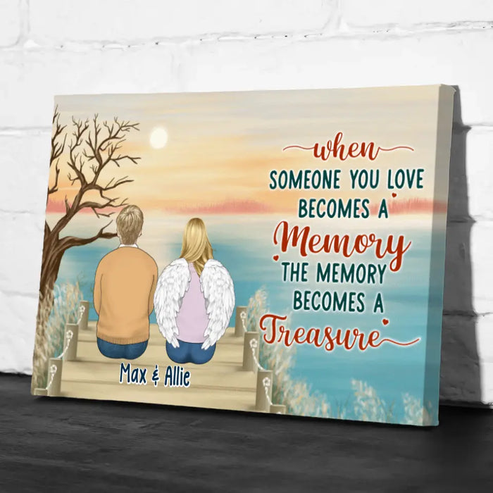 Personalized Canvas, Up To 6 People, The Memory Becomes A Treasure, Memorial Gift For Loss Of Family And Friends