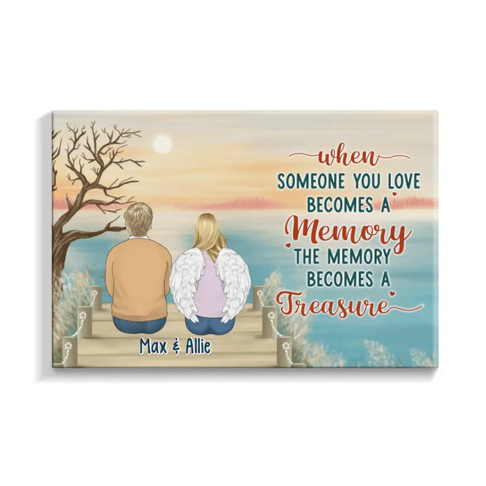 Personalized Canvas, Up To 6 People, The Memory Becomes A Treasure, Memorial Gift For Loss Of Family And Friends