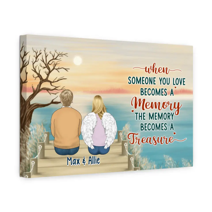 Personalized Canvas, Up To 6 People, The Memory Becomes A Treasure, Memorial Gift For Loss Of Family And Friends