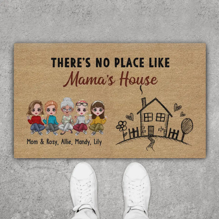 There's No Place Like Mama's House - Personalized Gifts Custom Doormat for Grandma, Mom, Mother's Day Gift