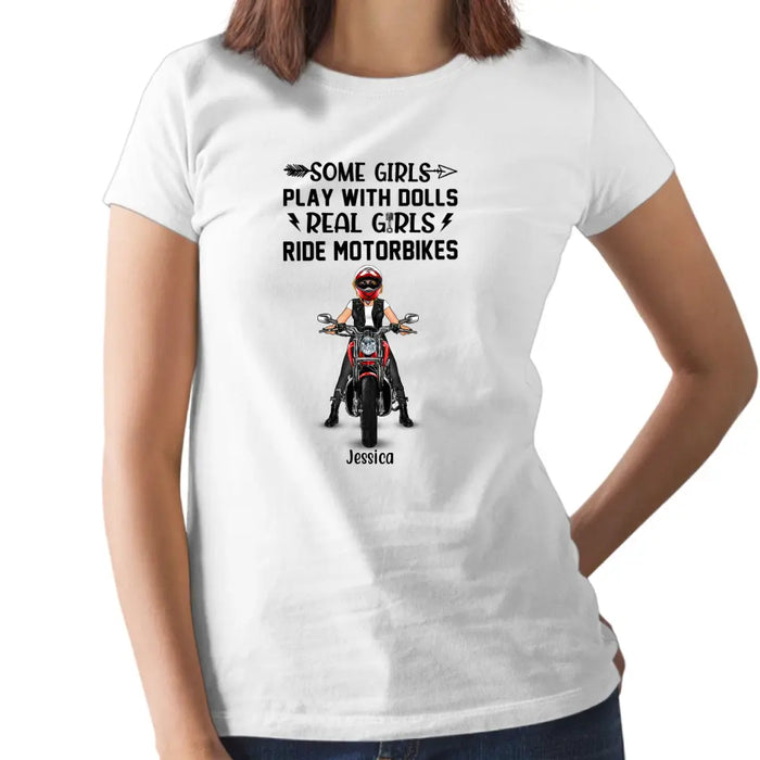 Personalized T-shirt, Biker Girl, Real Girls Ride Motorbike, Gift for Motorcycle Lovers