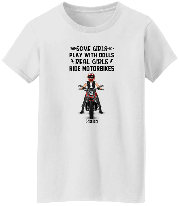 Personalized T-shirt, Biker Girl, Real Girls Ride Motorbike, Gift for Motorcycle Lovers