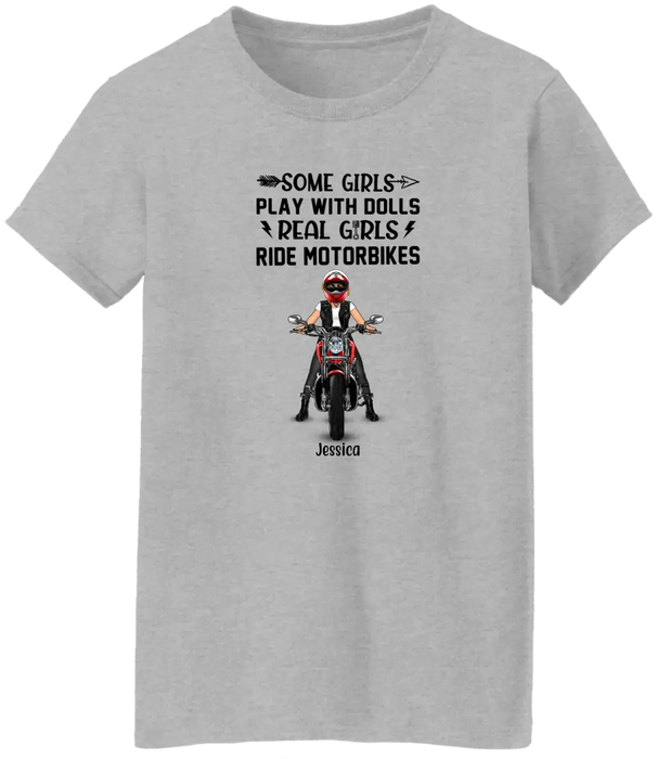 Personalized T-shirt, Biker Girl, Real Girls Ride Motorbike, Gift for Motorcycle Lovers