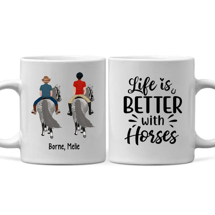 Life Is Better With Horses - Personalized Gifts Custom Horse Mug for Mom, Horse Lovers