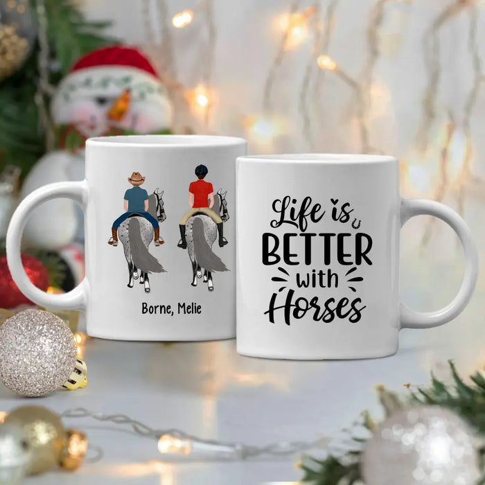 Life Is Better With Horses - Personalized Gifts Custom Horse Mug for Mom, Horse Lovers