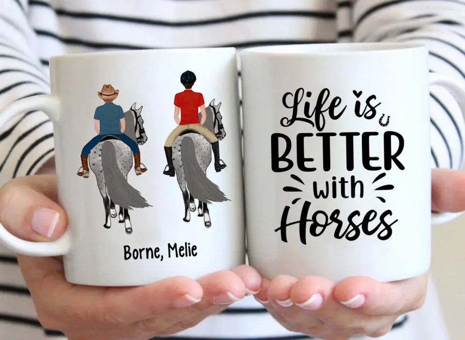 Life Is Better With Horses - Personalized Gifts Custom Horse Mug for Mom, Horse Lovers