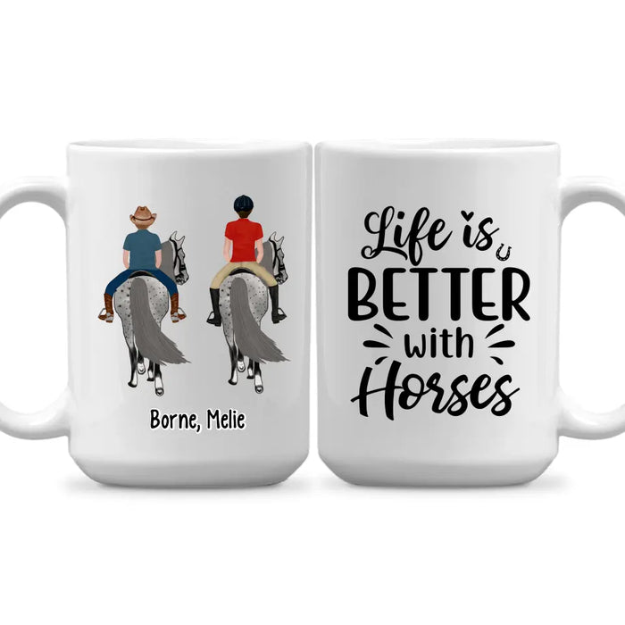 Life Is Better With Horses - Personalized Gifts Custom Horse Mug for Mom, Horse Lovers