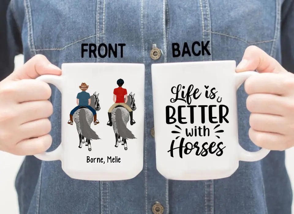 Life Is Better With Horses - Personalized Gifts Custom Horse Mug for Mom, Horse Lovers