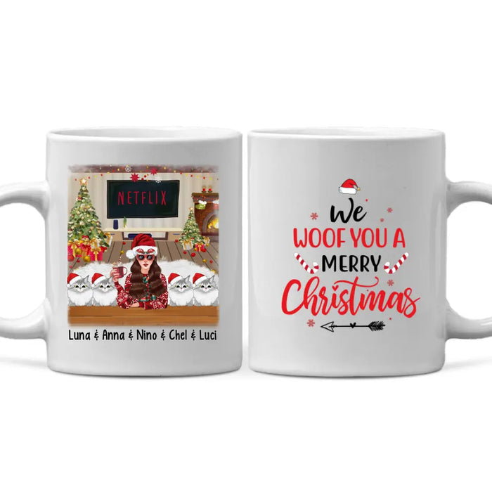 Personalized Mug, We Woof You A Merry Christmas, Christmas Gift For Cat Lovers