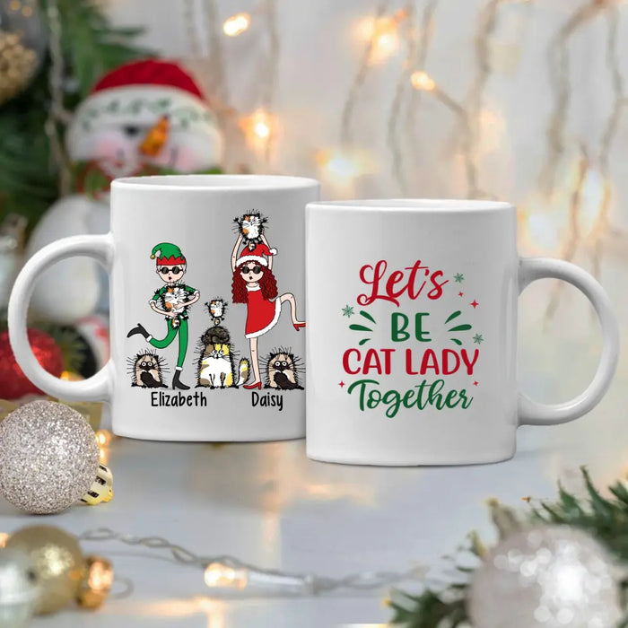 Personalized Mug, Christmas Crazy Cat Ladies, Christmas Gift For Cat Lovers