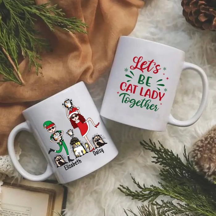 Personalized Mug, Christmas Crazy Cat Ladies, Christmas Gift For Cat Lovers