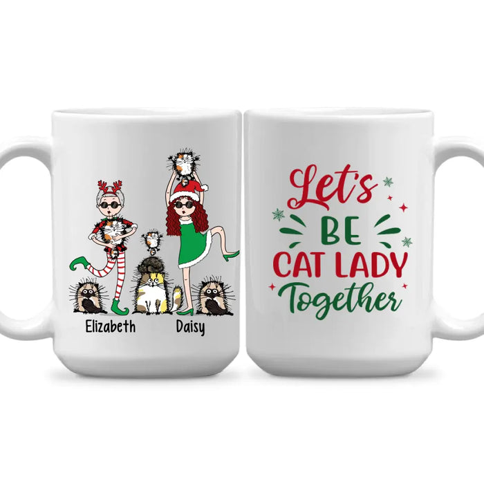 Personalized Mug, Christmas Crazy Cat Ladies, Christmas Gift For Cat Lovers