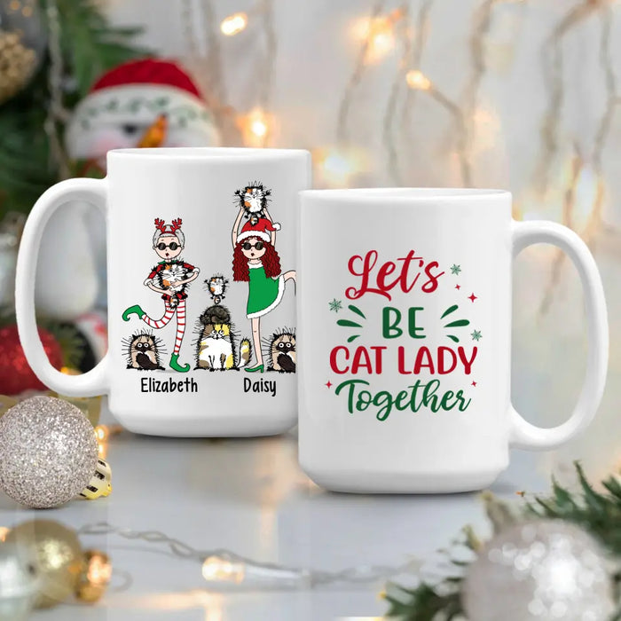 Personalized Mug, Christmas Crazy Cat Ladies, Christmas Gift For Cat Lovers