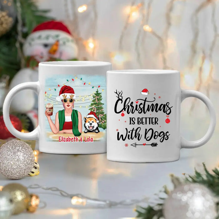 Personalized Mug, Christmas Is Better With Dogs , Christmas Gift For Dog Lovers